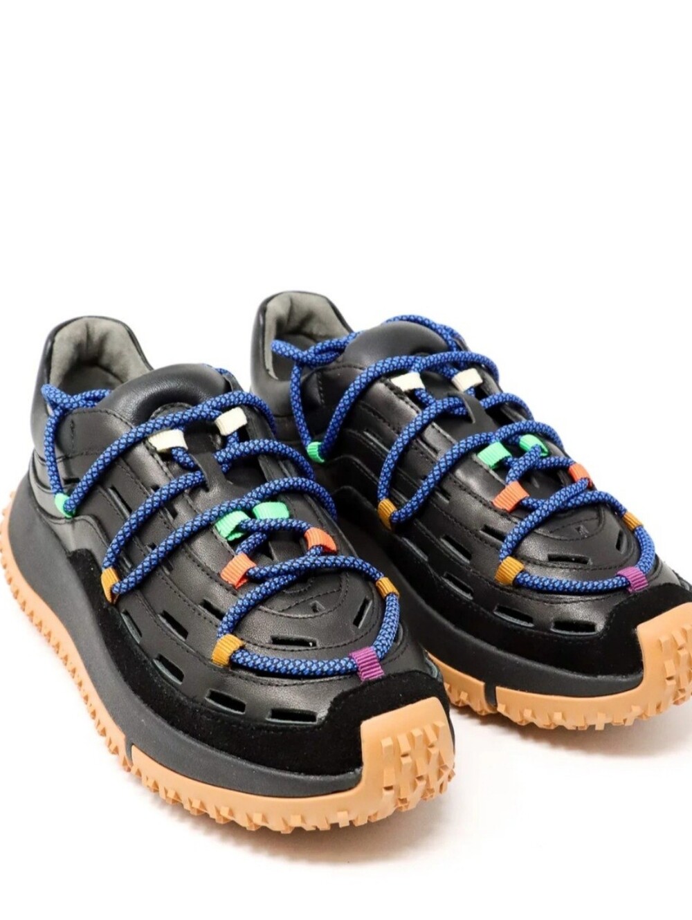 4CCCCEES Kapok Pado Black Leather Platform Sneakers NWOB  Size 36 / US 6